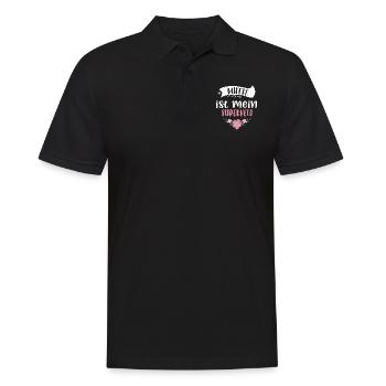 Mutti ist mein Superheld - Männer Poloshirt - Schwarz - Vorne - Kai (181cm)