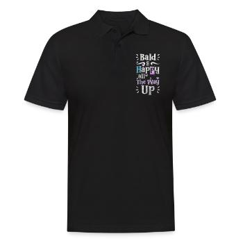 Glatze Glatzkopf Platte Männerproblem - Männer Poloshirt - Schwarz - Vorne - Kai (181cm)