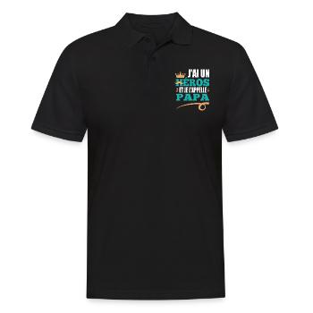 J'ai un héros et je l'appelle papa t-shirt - Polo Homme - noir - Devant - Kai (181cm)