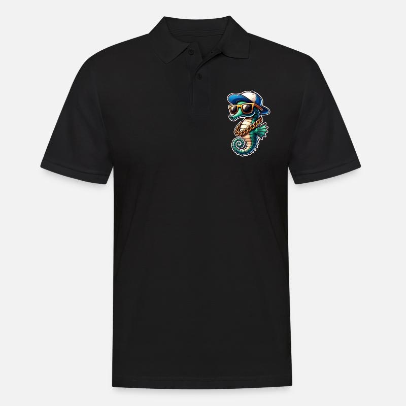 Hippocampe Hippocampe - Polo Homme - noir