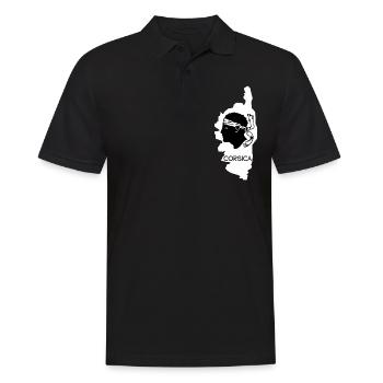 Île de Corse avec carte de France avec tête de pirate - Polo Homme - noir - Devant - Kai (181cm)