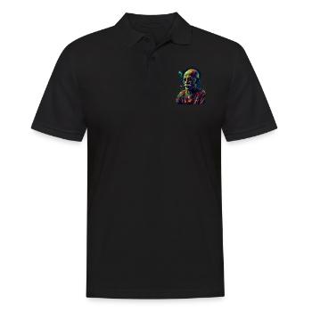 Nobel Peace Prize laureate Mahatma Gandhi - Men's Polo Shirt - black - Front - Kai (181cm)