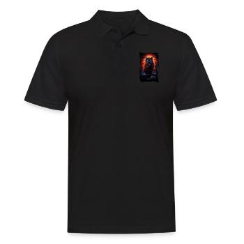 Cool owl with big eyes at night - Men's Polo Shirt - black - Front - Kai (181cm)