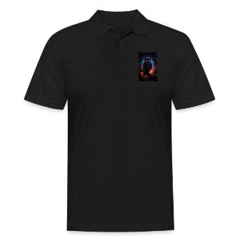 Cool owl with big eyes at night - Men's Polo Shirt - black - Front - Kai (181cm)