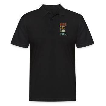 Meilleur père chat Meilleur père chat Jamais Motif de chat - Polo Homme - noir - Devant - Kai (181cm)