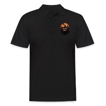 Spooky Halloween Pumpkin - Men's Polo Shirt - black - Front - Kai (181cm)