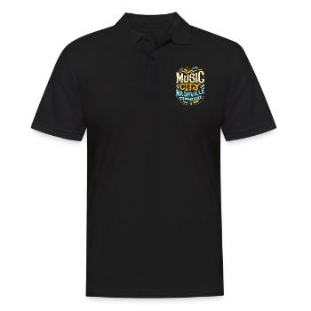 Music City Nashville Tennessee Musiker Geschenk - Männer Poloshirt - Schwarz - Vorne - Kai (181cm)