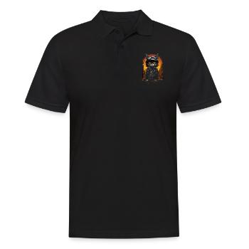 Chaton mignon avec des lunettes de soleil - Polo Homme - noir - Devant - Kai (181cm)