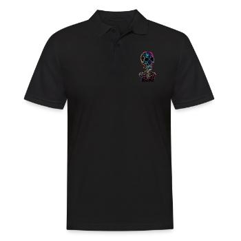 Bunter abstrakter Totenkopf - Männer Poloshirt - Schwarz - Vorne - Kai (181cm)