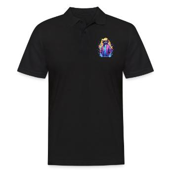 Suricate cool Sarfari amoureux de l’Afrique - Polo Homme - noir - Devant - Kai (181cm)