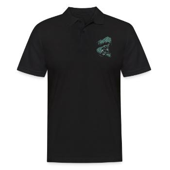 Motorrad Motocross Motorsport Natur Berge - Männer Poloshirt - Schwarz - Vorne - Kai (181cm)