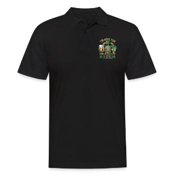 St. Patrick`s Day Beer Leprechaun Kobold Bier - Männer Poloshirt - Schwarz - Vorne - Kai (181cm)