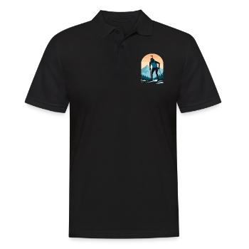 Biathlon Biathlete Winter Sports - Men's Polo Shirt - black - Front - Kai (181cm)