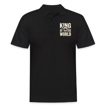 Skull and crossbones with crown King of the World - Men's Polo Shirt - black - Front - Kai (181cm)