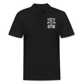 Love is not real – Go to Gym - Gym Spruch - Men's Polo Shirt - black - Front - Kai (181cm)