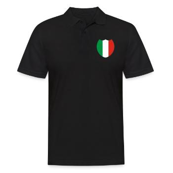 Italien / Italien (V) - Männer Poloshirt - Schwarz - Vorne - Kai (181cm)