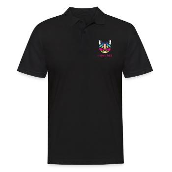 Cadeau d'amoureux de chat persan chat Pop Art - Polo Homme - noir - Devant - Kai (181cm)