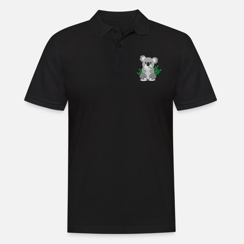koala - Männer Poloshirt - Schwarz