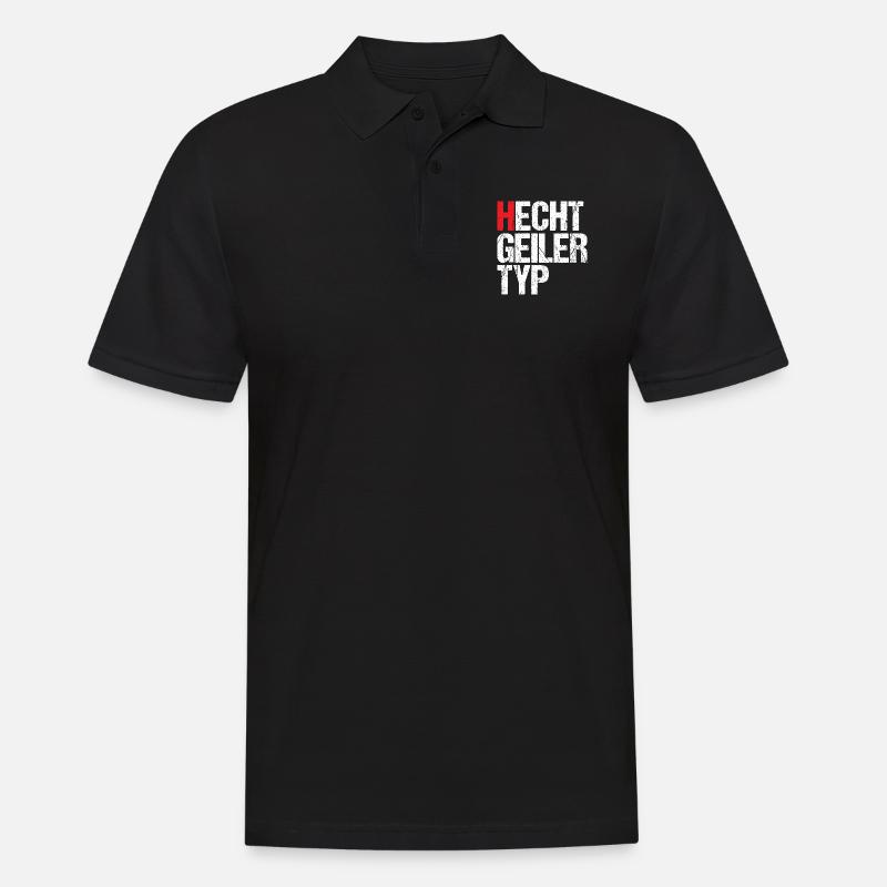 Hecht geiler Typ - Männer Poloshirt - Schwarz
