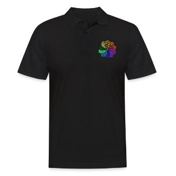 Blume Zentangle Style - Männer Poloshirt - Schwarz - Vorne - Kai (181cm)