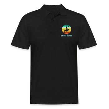 Torjäger - Männer Poloshirt - Schwarz - Vorne - Kai (181cm)