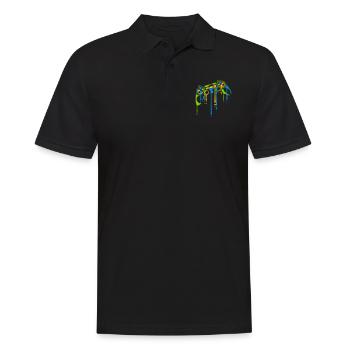 Gouttes Contrôleur Coloré Rétro - Polo Homme - noir - Devant - Kai (181cm)