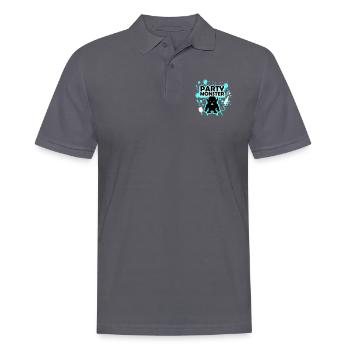 Partymonster hellblau - Männer Poloshirt - Anthrazit - Vorne - Nico (186cm)