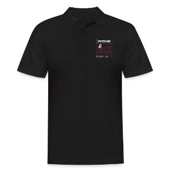 Puzzlespiel mit musikalischen Noten und Musiknoten - Männer Poloshirt - Schwarz - Vorne - Kai (181cm)
