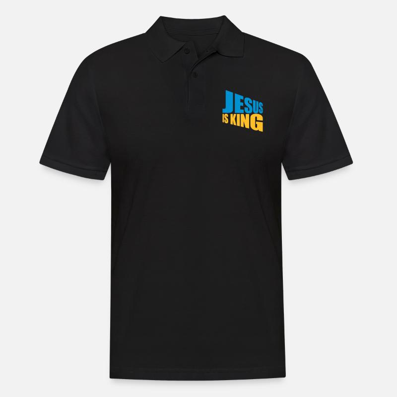 jesus is king Zitat - Männer Poloshirt - Schwarz