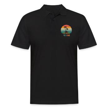 Old School Beach - Männer Poloshirt - Schwarz - Vorne - Kai (181cm)