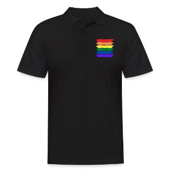 LGBTQIA+ Minimalistisch - Männer Poloshirt - Schwarz - Vorne - Kai (181cm)