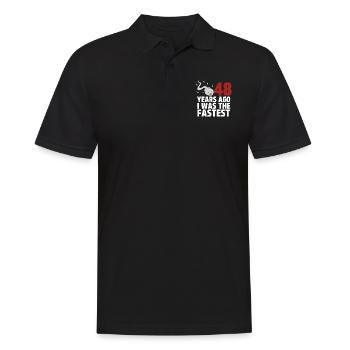Vor 48 Jahren war ich der Schnellste - Männer Poloshirt - Schwarz - Vorne - Kai (181cm)