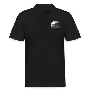 Beautiful mountain landscape in the fog - Men's Polo Shirt - black - Front - Kai (181cm)