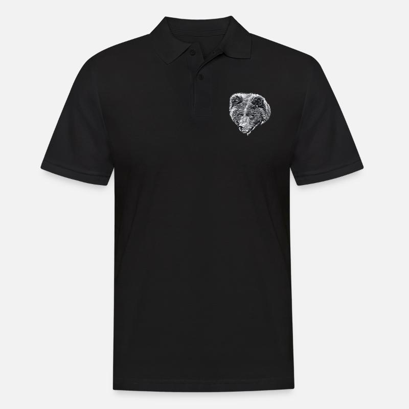 LAURA Kopf SW - Männer Poloshirt - Schwarz