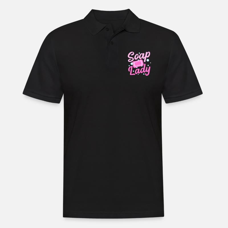 Soap Lady Soapmaker Soapmaking - Men's Polo Shirt - black
