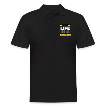 Life is a mystery - With bright yellow stripes - Men's Polo Shirt - black - Front - Kai (181cm)