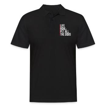 Life Goal: Pet All The Dogs Funny Fun Quote - Men's Polo Shirt - black - Front - Kai (181cm)