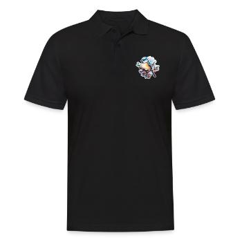 Blaumeise im Winter - Männer Poloshirt - Schwarz - Vorne - Kai (181cm)