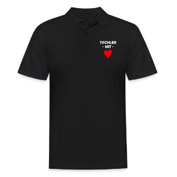 Tischler mit Herz - Männer Poloshirt - Schwarz - Vorne - Kai (181cm)