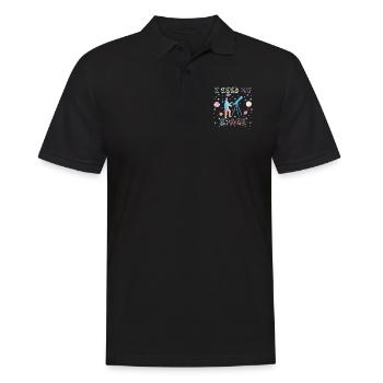 I Need My Space Astronomy Telescope Stargazer - Männer Poloshirt - Schwarz - Vorne - Kai (181cm)