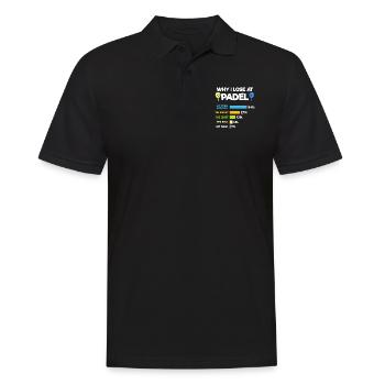 Padel Paddel Schläger Tennis Sport I Geschenk - Männer Poloshirt - Schwarz - Vorne - Kai (181cm)