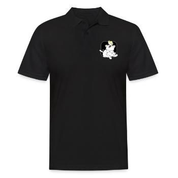 Dog Korean - Japanese Style 12 - Men's Polo Shirt - black - Front - Kai (181cm)
