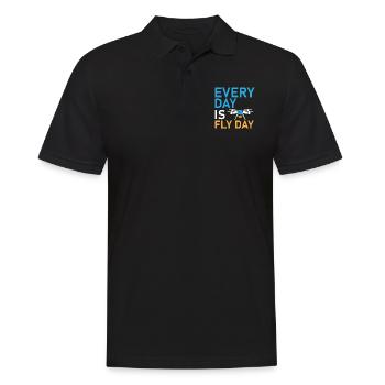 Every Day Is Fly Day Drone Pilot RC Flight - Männer Poloshirt - Schwarz - Vorne - Kai (181cm)