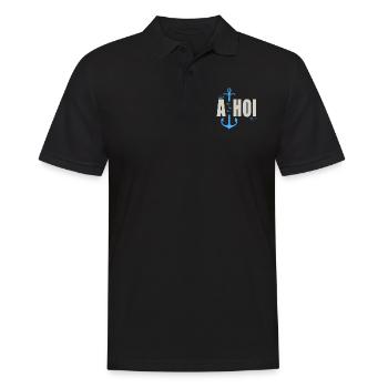 Wer a sagt - Männer Poloshirt - Schwarz - Vorne - Kai (181cm)