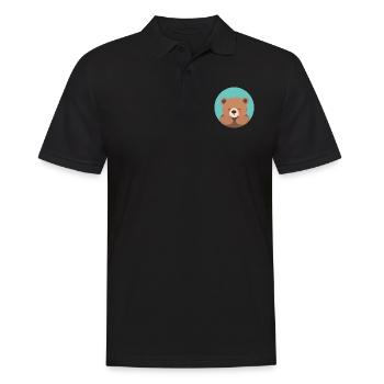 Kuschelfertiger Teddybär mit rosa Wangen - Männer Poloshirt - Schwarz - Vorne - Kai (181cm)