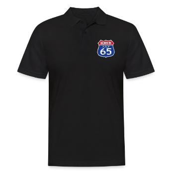 Geboren im Juli 1965 - Männer Poloshirt - Schwarz - Vorne - Kai (181cm)