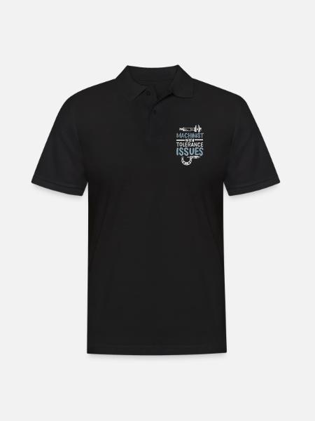 Machinist Mechanical Engineer Gift - Men's Polo Shirt - black