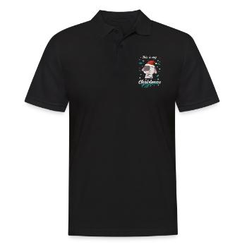 Kuh Pyjama Weihnachten Schlafen - Männer Poloshirt - Schwarz - Vorne - Kai (181cm)