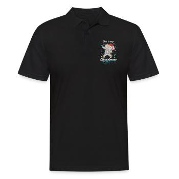 Elefant Pyjama Weihnachten Schlafen - Männer Poloshirt - Schwarz - Vorne - Kai (181cm)