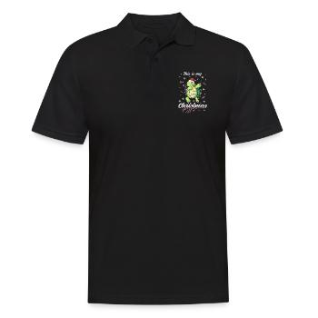 Schildkröte Pyjama Weihnachten Schlafen - Männer Poloshirt - Schwarz - Vorne - Kai (181cm)